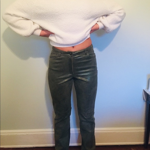 Fabulous green genuine leather jeans! - Picture 2 of 8